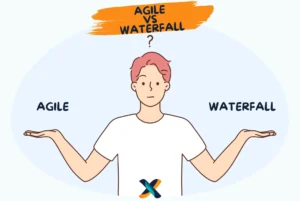 A side-by-side comparison of Agile and Waterfall project management approaches, showcasing their alignment with PMBOK principles.
