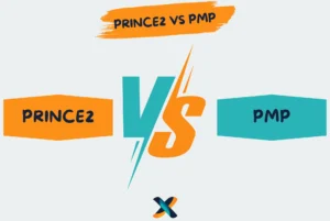 Illustration comparing PRINCE2 and PMP certifications, highlighting their differences in methodology and career applicability.