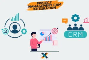 Project management CRM integration with data visualization and customer relationship tools.
